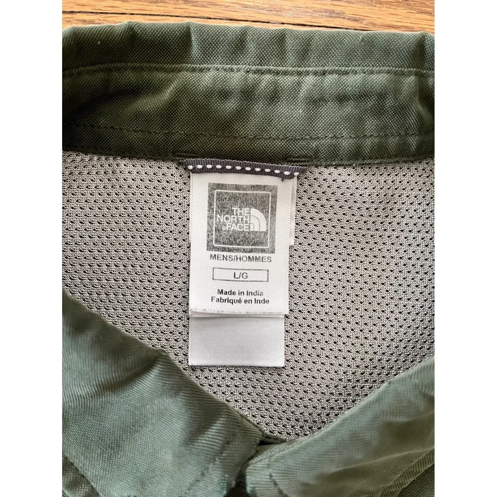 The North Face Mens Olive Green Modal Blend Hiking Shirt ACCX Large Long Sleeve